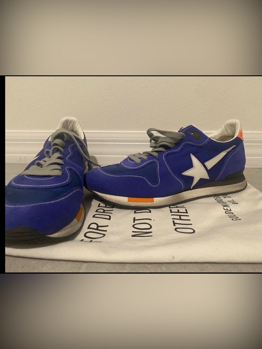 Golden Goose – Electric Blue Running Sneakers with White Star. Special Edition